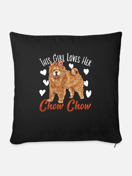 Chow Chow Hund - Sofakissen mit Füllung 45 x 45 cm - Schwarz