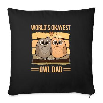 Le papa hibou Okayes du monde - Coussin et housse de 45 x 45 cm - noir - Devant