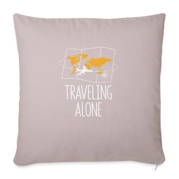 Traveling Alone Tourist Traveler Visitor - Sofa pillow with filling 45cm x 45cm - light taupe - Front