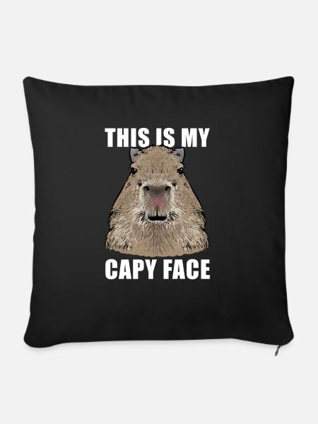 Capybara Nagetier - Sofakissen mit Füllung 45 x 45 cm - Schwarz