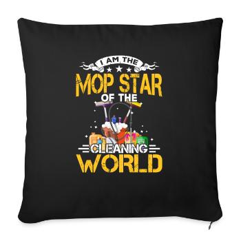 Cleaning housekeeper appreciation of the - Sofa pillow with filling 45cm x 45cm - black - Front