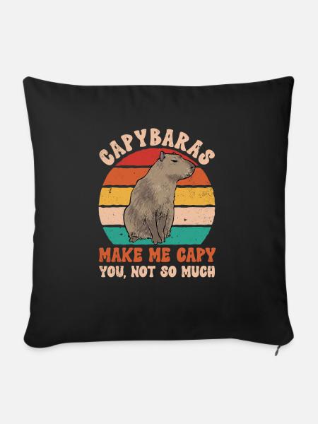 Capybara Nagetier - Sofakissen mit Füllung 45 x 45 cm - Schwarz
