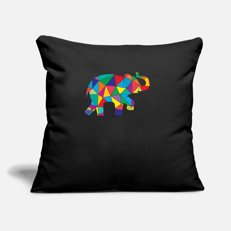 Low Poly Elephant Géométrie Éléphant Coussin et housse de 45 x 45 cm