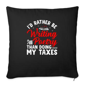 Ecrire Cher Poète Poète Amateur de poésie - Coussin et housse de 45 x 45 cm - noir - Devant