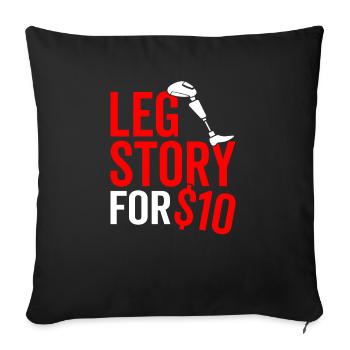 Antécédents de jambe prothèse amputée jambe bras - Coussin et housse de 45 x 45 cm - noir - Devant