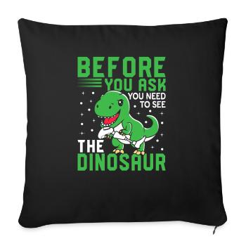 Voir L’amputation des dinosaures - Coussin et housse de 45 x 45 cm - noir - Devant