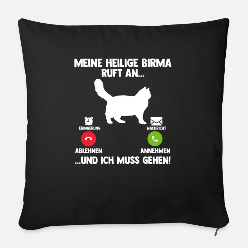 Heilige Birma Katze - Sofakissen mit Füllung 45 x 45 cm - Schwarz