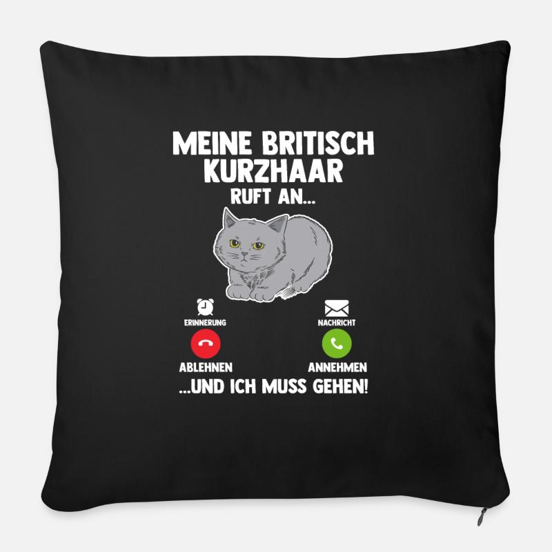 Britisch Kurzhaar Katze - Sofakissen mit Füllung 45 x 45 cm - Schwarz
