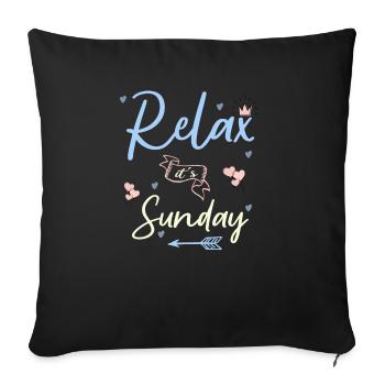 Relax Sunday Pure relaxation - Sofa pillow with filling 45cm x 45cm - black - Front
