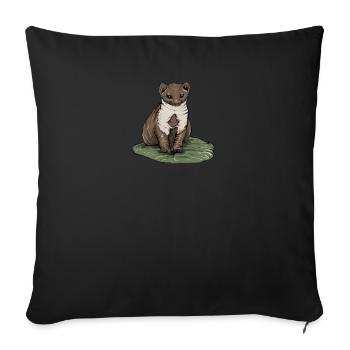 Martre de pierre I maison motif de chasse au gibier de martre pour les chasseurs - Coussin et housse de 45 x 45 cm - noir - Devant