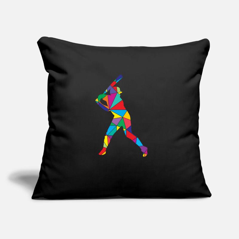 Low Poly Pitcher Schläger Polygon Baseball Sofakissen mit Füllung 45 x 45 cm