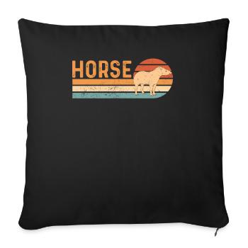 Ex Mormonen Tapir Pferd LDS Retro Exmo - Sofakissen mit Füllung 45 x 45 cm - Schwarz - Vorne