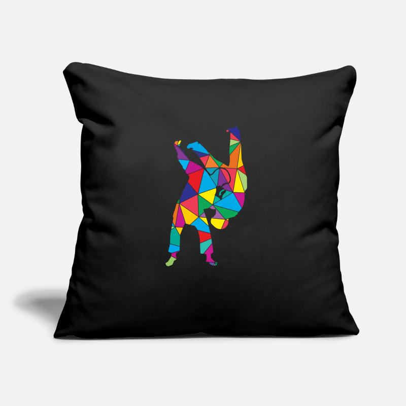 Low Poly Arts Martiaux Polygone Polygone Judo Coussin et housse de 45 x 45 cm