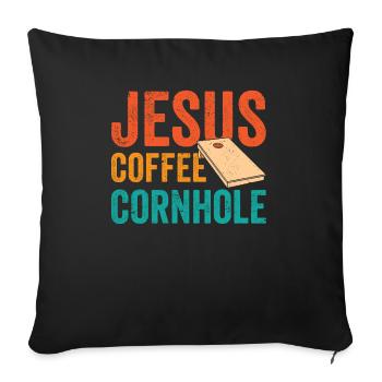 Cornhole Corn Hole Retro - Sofakissen mit Füllung 45 x 45 cm - Schwarz - Vorne