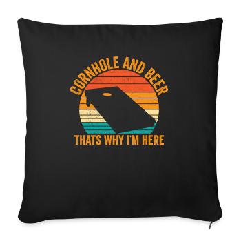 Drôle de Cornhole Retro - Coussin et housse de 45 x 45 cm - noir - Devant