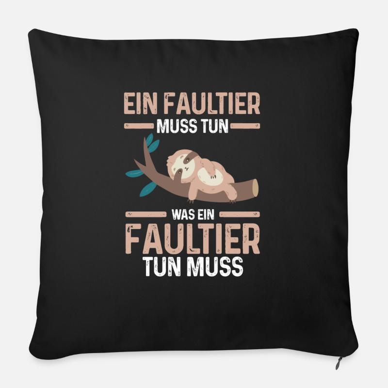 Faultier - Sofakissen mit Füllung 45 x 45 cm - Schwarz