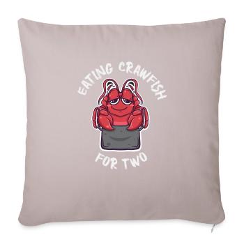 Manger des écrevisses pour deux écrevisses kawaii bouillir - Coussin et housse de 45 x 45 cm - taupe clair - Devant