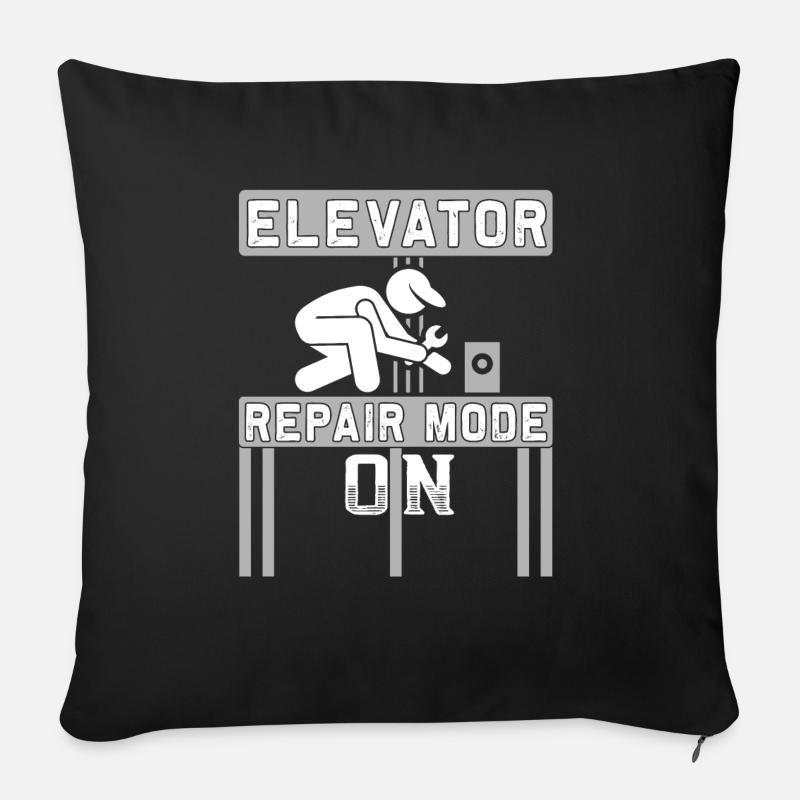 elevator repair mode on - Elevator mechanic - Sofa pillow with filling 45cm x 45cm - black