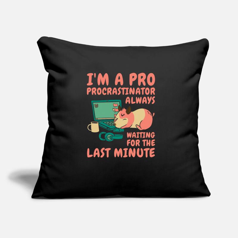 Procrastiner le temps du procrastinateur de hamster Coussin et housse de 45 x 45 cm