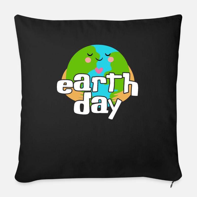 Jour de la Terre - Coussin et housse de 45 x 45 cm - noir