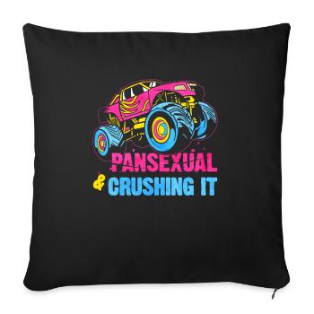 Pansexual Pride Monster Truck - Sofa pillow with filling 45cm x 45cm - black - Front