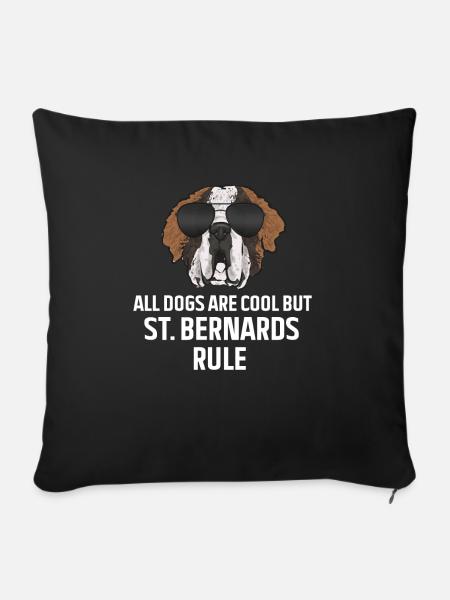 Bernhardiner St. Bernhardshund Hund - Sofakissen mit Füllung 45 x 45 cm - Schwarz