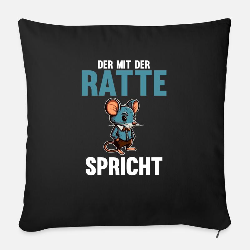 Nagetier Ratte Ratten - Sofakissen mit Füllung 45 x 45 cm - Schwarz