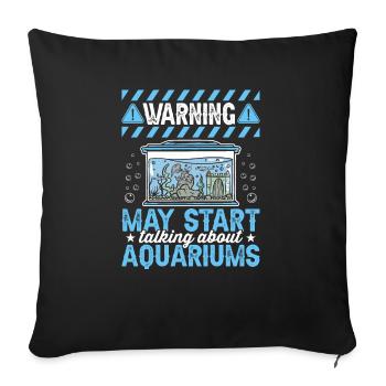 En parlant d’aquariums, d’aquascaping, de pêche aquascaper - Coussin et housse de 45 x 45 cm - noir - Devant