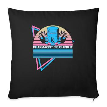 Pharmacist Crushing It Pharmacy Retro - Sofa pillow with filling 45cm x 45cm - black - Front