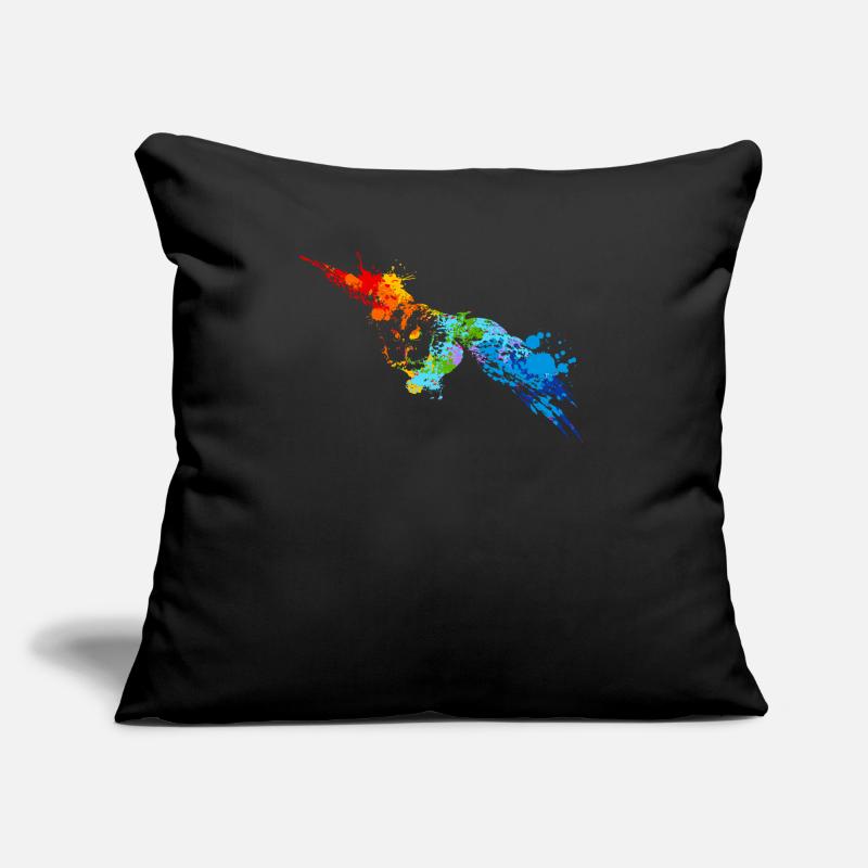 Sprühfarbe Eule Bunte Eule Sofakissen mit Füllung 45 x 45 cm
