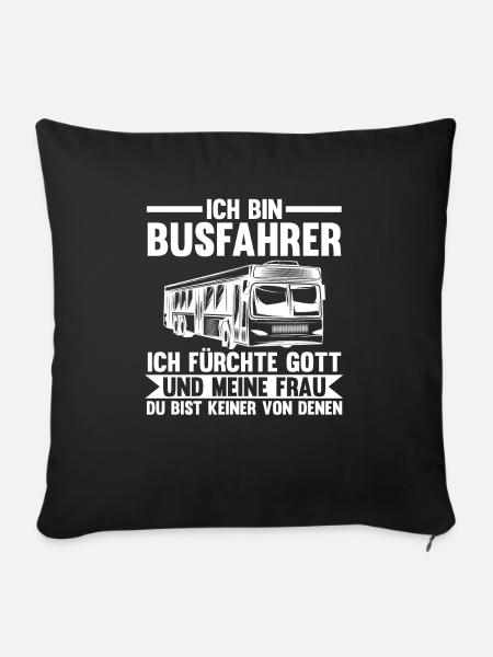 Bus Busfahrer - Sofakissen mit Füllung 45 x 45 cm - Schwarz