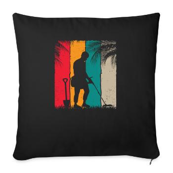 Retro Metal Detector Metal Detection Lover - Sofa pillow with filling 45cm x 45cm - black - Front
