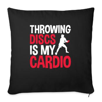 Disque de lancer de frisbee ultime - Coussin et housse de 45 x 45 cm - noir - Devant