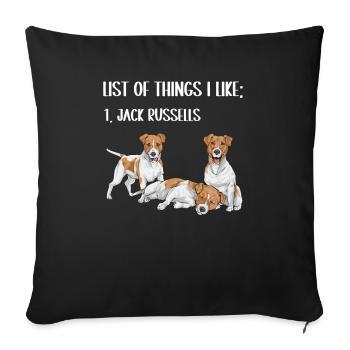 Jack Russell Terrier - Coussin et housse de 45 x 45 cm - noir - Devant