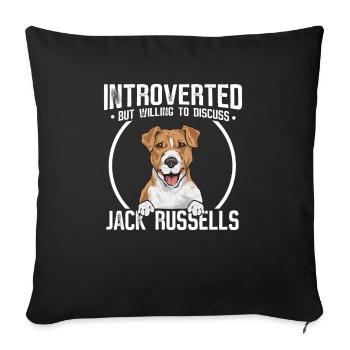 Jack Russell Terrier - Coussin et housse de 45 x 45 cm - noir - Devant