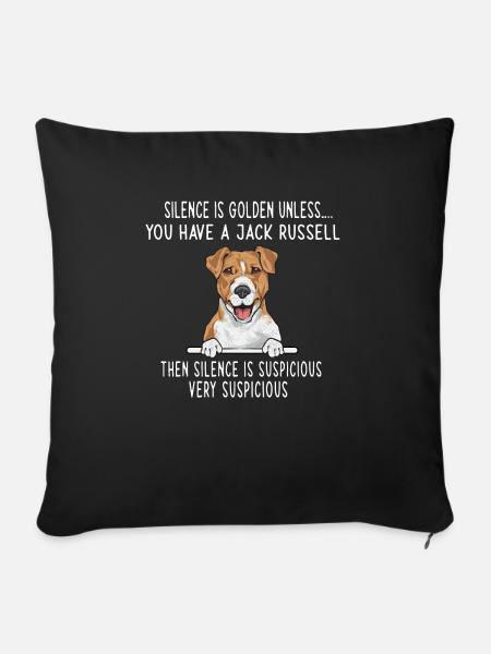 Jack Russell Terrier - Sofakissen mit Füllung 45 x 45 cm - Schwarz