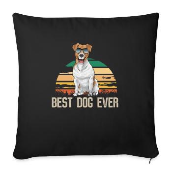 Jack Russell Terrier - Coussin et housse de 45 x 45 cm - noir - Devant