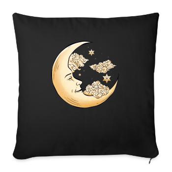 Hippie Aesthetics Celestial Crescent Bohemian - Sofa pillow with filling 45cm x 45cm - black - Front