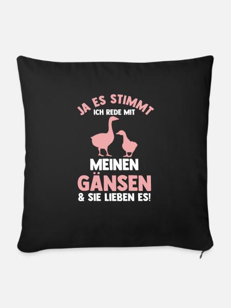 Gans Gänse - Sofakissen mit Füllung 45 x 45 cm - Schwarz