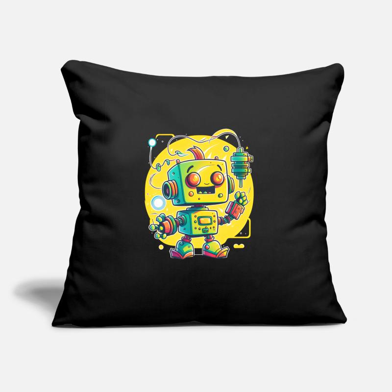 Retro Robot Cute Robotic Engineer Technology Sofa pillow with filling 45cm x 45cm