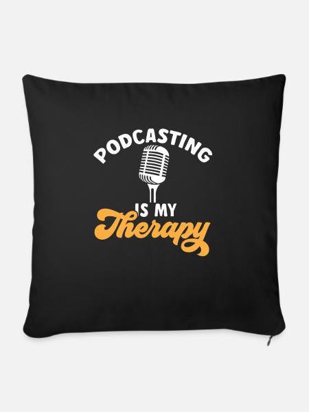 Podcaster Podcast - Sofakissen mit Füllung 45 x 45 cm - Schwarz