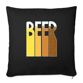 The Beer Design Buveur de bière Amateurs de bière - Coussin et housse de 45 x 45 cm - noir - Devant