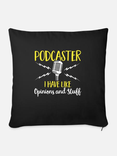 Podcaster Podcast - Sofakissen mit Füllung 45 x 45 cm - Schwarz