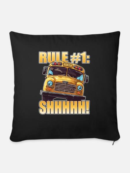Schulbuswärter - Schulbusfahrer - Sofakissen mit Füllung 45 x 45 cm - Schwarz