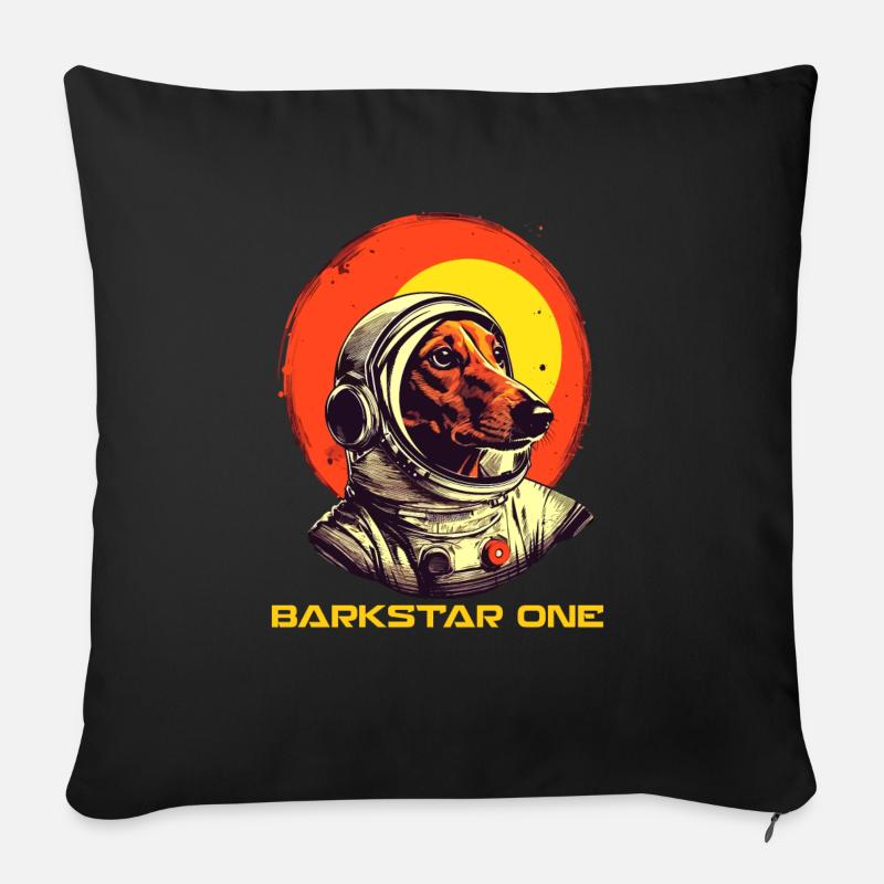 Unisex TShirt 'Barkstar One' | Dackel Astronaut - Sofapude med fyld 45 x 45 cm - sort