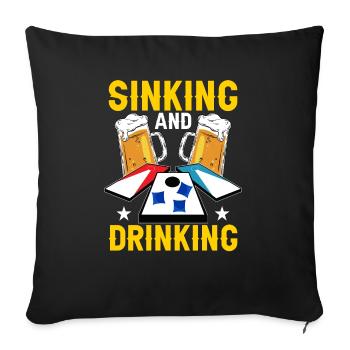 Trou de maïs Cornhole - Coussin et housse de 45 x 45 cm - noir - Devant