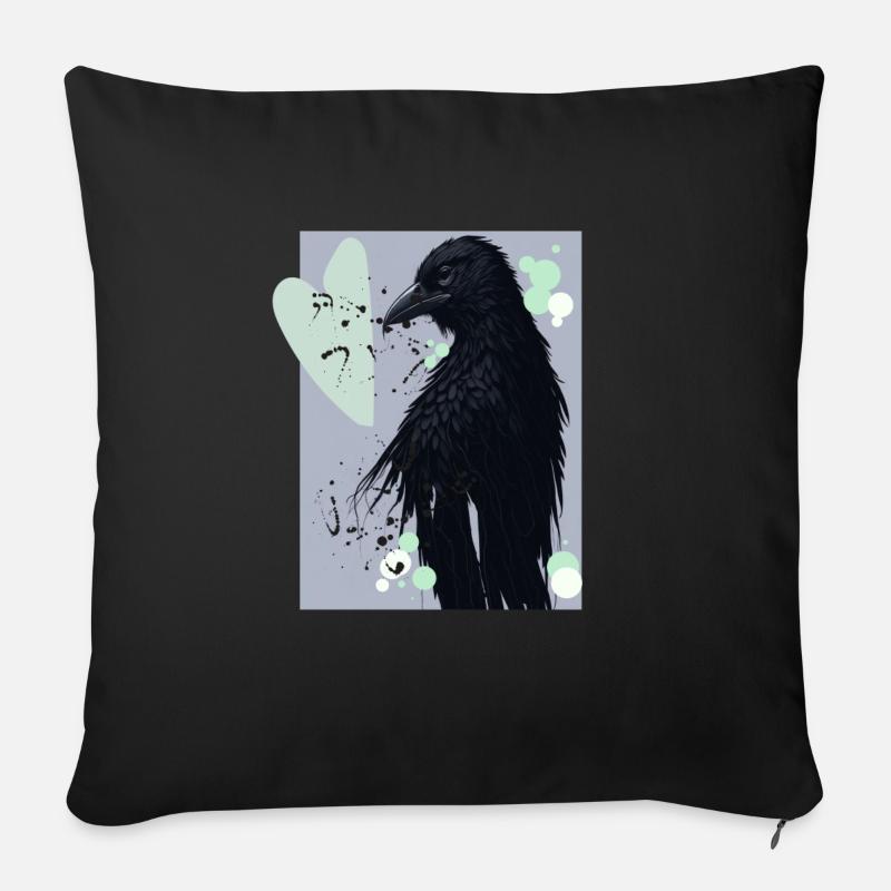 Corbeau éclaboussé noir - Coussin et housse de 45 x 45 cm - noir