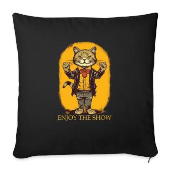 Profitez du spectacle - Mignon - Coussin et housse de 45 x 45 cm - noir - Devant