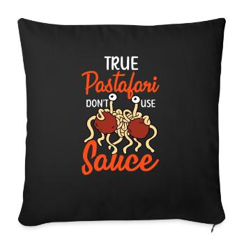 Fliegendes Spaghettimonster FSM - Sofakissen mit Füllung 45 x 45 cm - Schwarz - Vorne