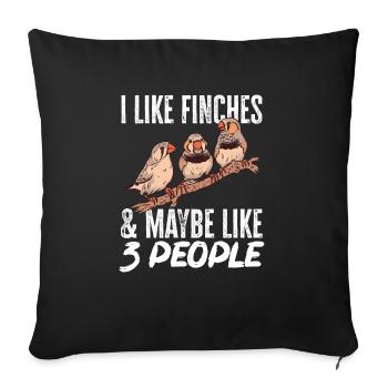 Zebra Finches Bird Zebra Finch - Sofa pillow with filling 45cm x 45cm - black - Front